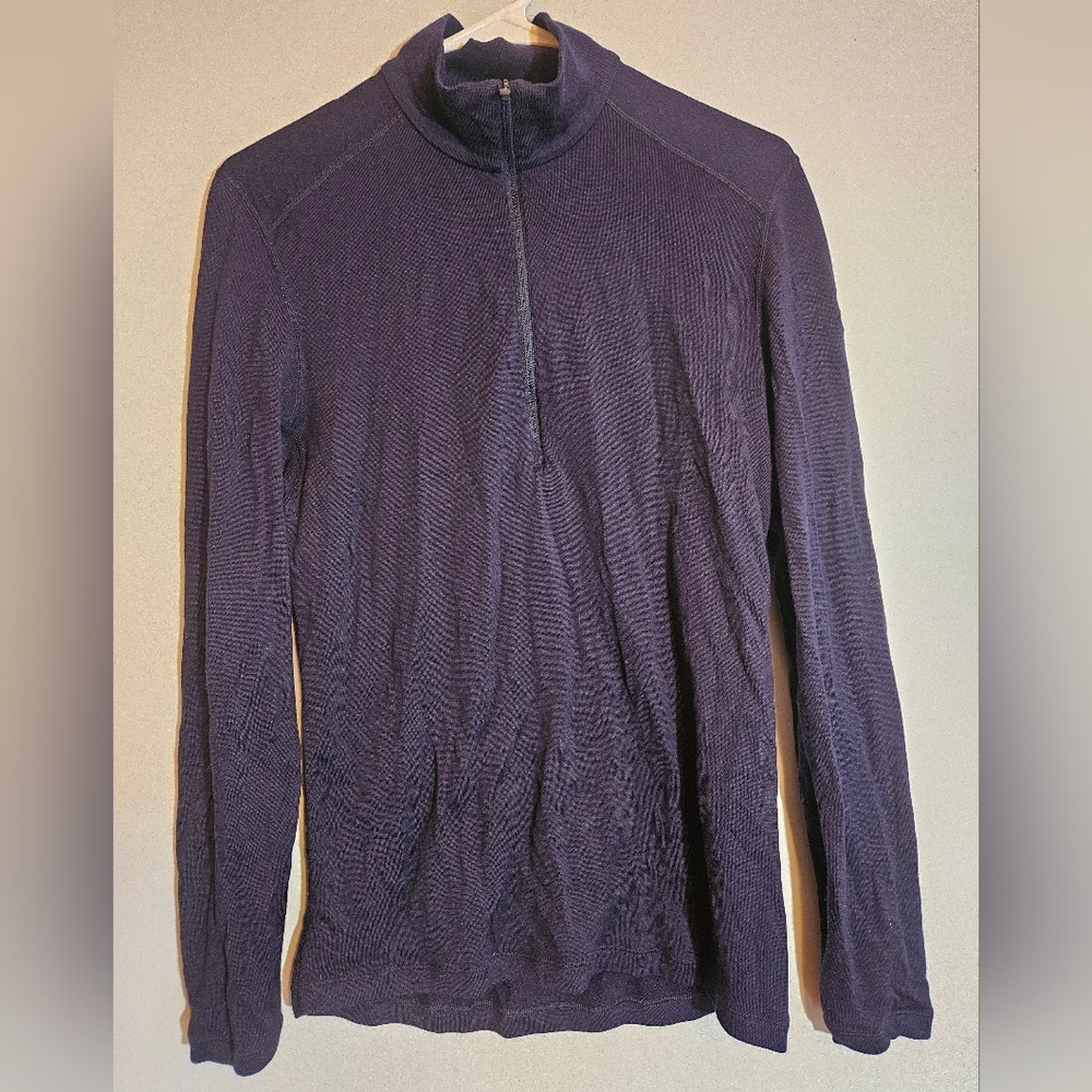 Icebreaker Men's Dark Blue Half-Zip 260 Base Layer 100% Wool